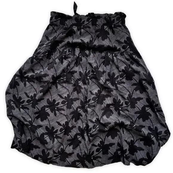 Universal Thread Black Linen Blend Button Front Midi Skirt Size M - Picture 3 of 10